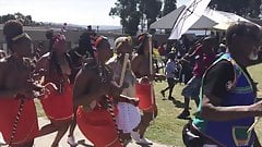 Busty South African girls go topless for a ceremony
