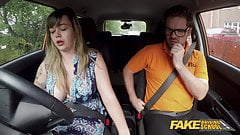 Fake Driving School Massive British boobs one last lesson