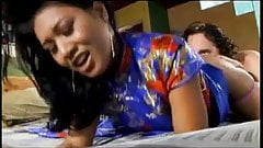 Layla in hot satin Cheongsam