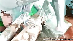 Long legged teen cutie losing her anal virginity