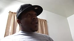 Busty slut deep throats black cock in the bedroom