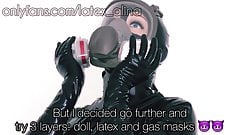 Rubber Doll Heavy Breathing in Gas Mask