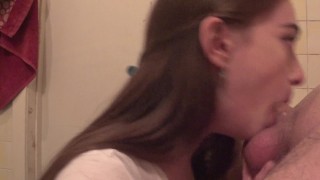 This bitch loves to swallow a big, hard cock. A long tongue is crazy.