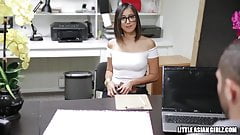 Asian Real Estate Agent Caught Fucking Dildo in Interview