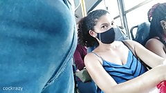 Horny lady looking big bulge public