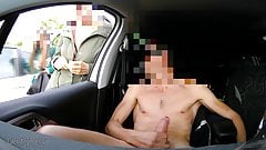 Total naked wank in car with open window