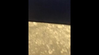 White slut takes bbc load outside