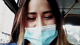 areviklusine1 big squirt in bus