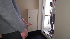 I pull out my cock in front of fit neighbor’s sister.