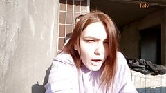 Painted graffiti and fucked next to a motorcyclist