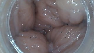 This is what your cock sees! Dildo cam pussy contractions!