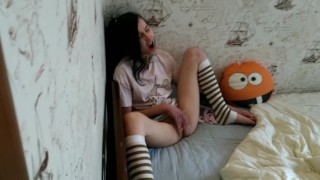 Spying on Masturbating Step Sister | Catch, Squirt, Real Orgasm