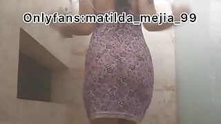 i spy my latina neighbor while she takes a bath