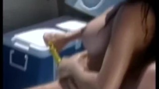 Hot girls get nude and fuck on a boat