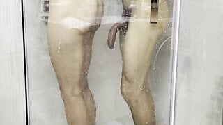 Sex of a beautiful Russian couple in the shower