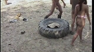 Beautiful young redhead loves double penetration and bj