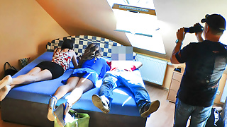 Party girls in Shortest Mini Skirts and Hot Lingerie Seduce with their Bare Asses, No Panties, Pussy and Legs