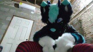 Femboy Furry makes you bed while giving a show