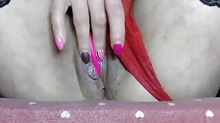 Wet pussy massage through panties