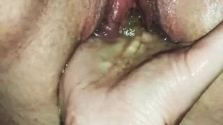 Fisted and Squirting Betty with bound Tits