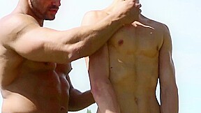 outdoor workout turned threesome