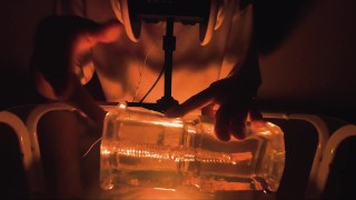 【ASMR/女性向け】透明オナホでGスポ激しく手マン。こんなにシたら吹いちゃう…？【真横から丸見え】